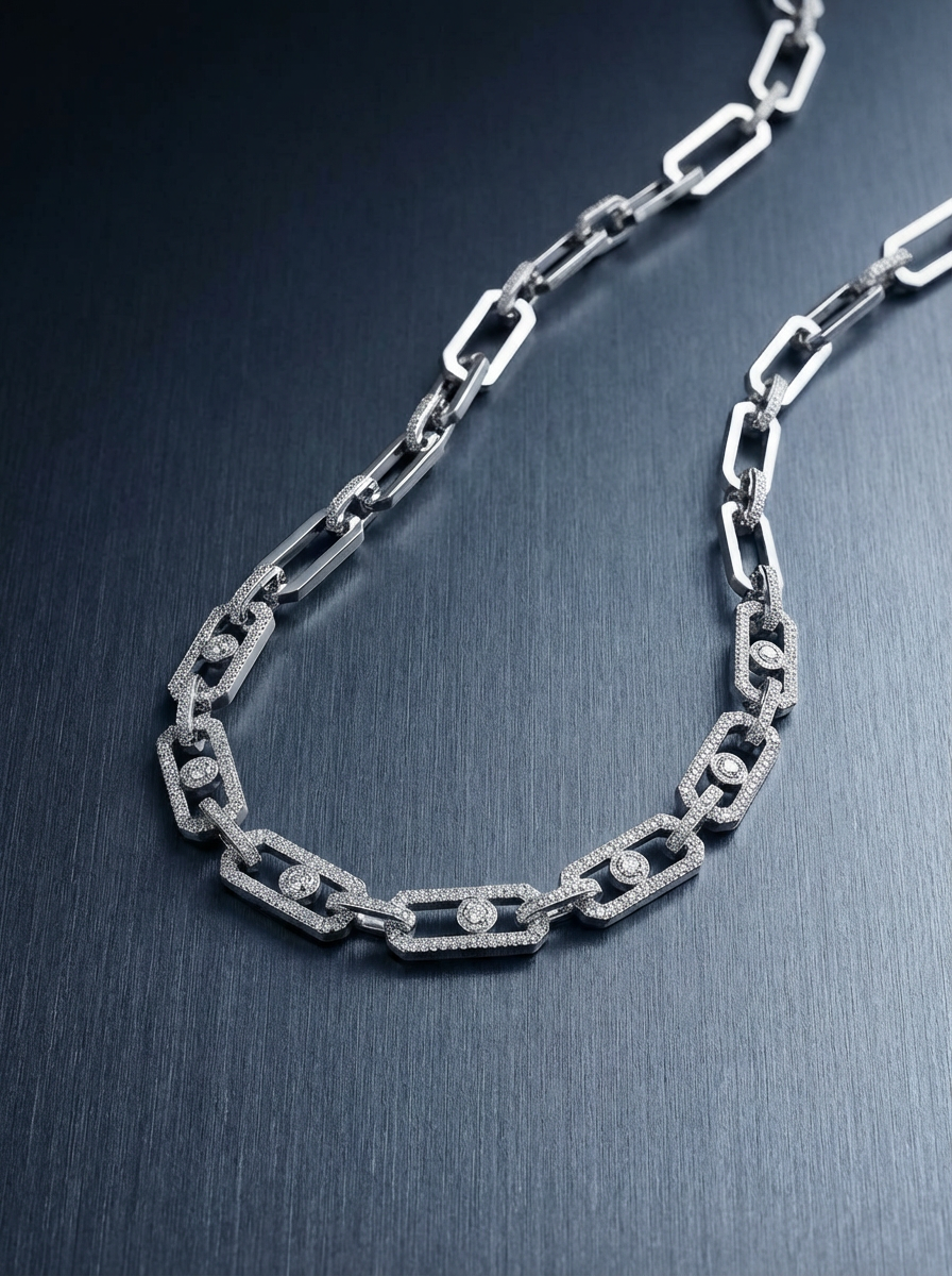AI-generated jewelry editorial photography sample created with REFINA