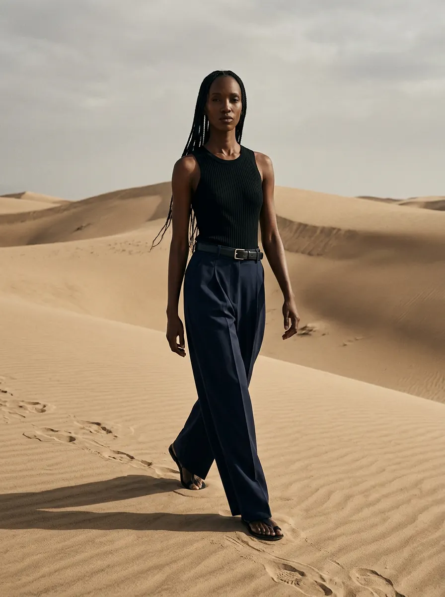 AI-generated fashion editorial photo by REFINA